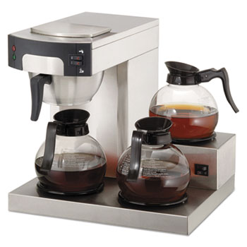 Cprlg Three-burner Low Profile Institutional Coffee Maker, Stainless Steel - 36 Cups