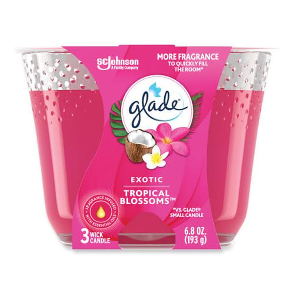 SJN324406 Glade Exotic Tropical Blossoms Candle - 6.8 oz - Raspberry - 3 Count