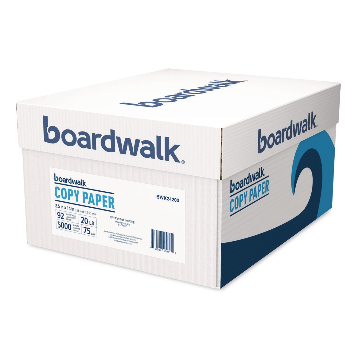 BWK24200 8.5 x 14 in. 20 lbs 92 Bright Legal Size Copy Paper, White, 500 Sheets per Ream