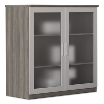 39.25 X 36 X 20 In. Medina Series Glass Display Cabinet, Gray Steel