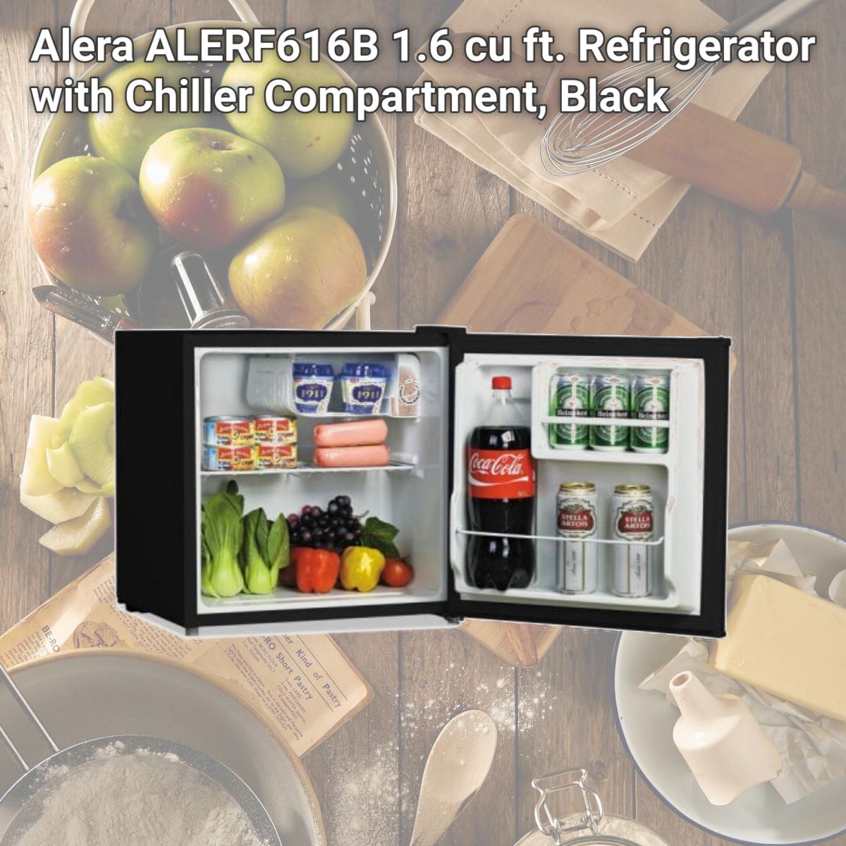 Picture of Alera ALERF616B 1.6 cu ft. Refrigerator with Chiller Compartment, Black