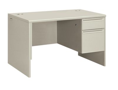 38251b9q 48 In. Wide Right 38000 Series Single Pedestal Desk - Silver Mesh & Light Gray