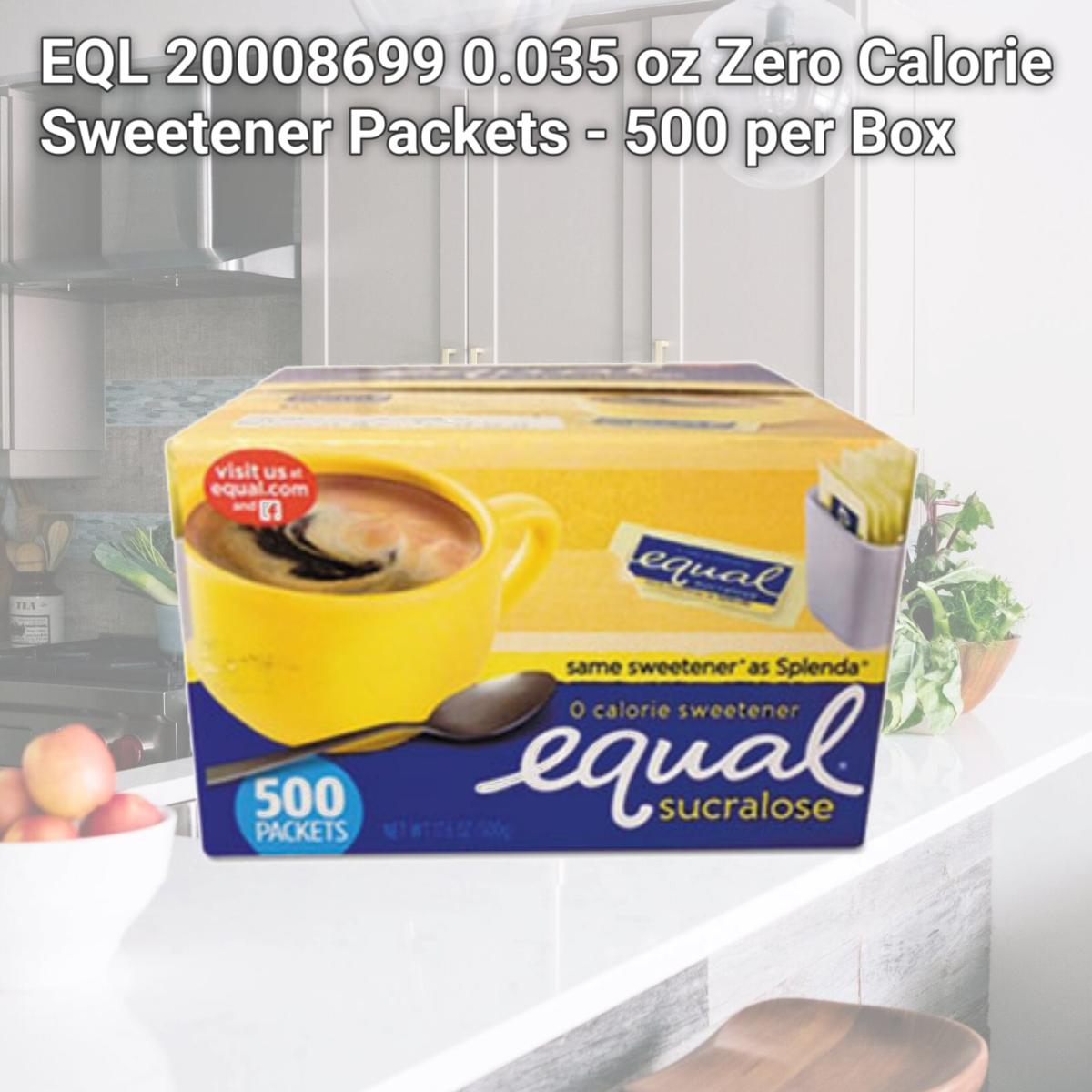 Picture of EQL 20008699 0.035 oz Zero Calorie Sweetener Packets - 500 per Box