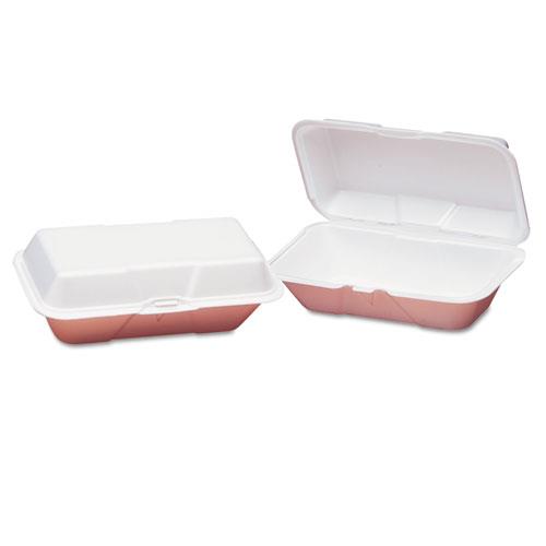 9.5 X 5.25 X 3.5 In. Foam Hoagie Hinged Container Large, White - 100 Per Bag