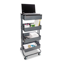 Vf51025 17 X 14.37 X 18.5 In. Multi Use Storage Cart & Stand Up Workstation, Gray