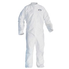 Kimberly Clark 46123 A30 Breathable Splash & Particle Protection Coveralls, Large - White, 25 Per Case