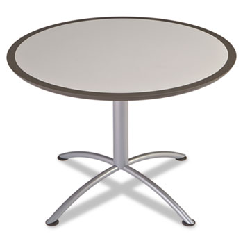 69835 29 X 42 In. Dia Iland Table, Dura Edge, Round Seated Style - Gray & Silver