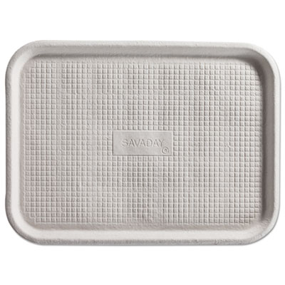 20803ct 6 X 12 In. Savaday Molded Fiber Flat Food Tray, White