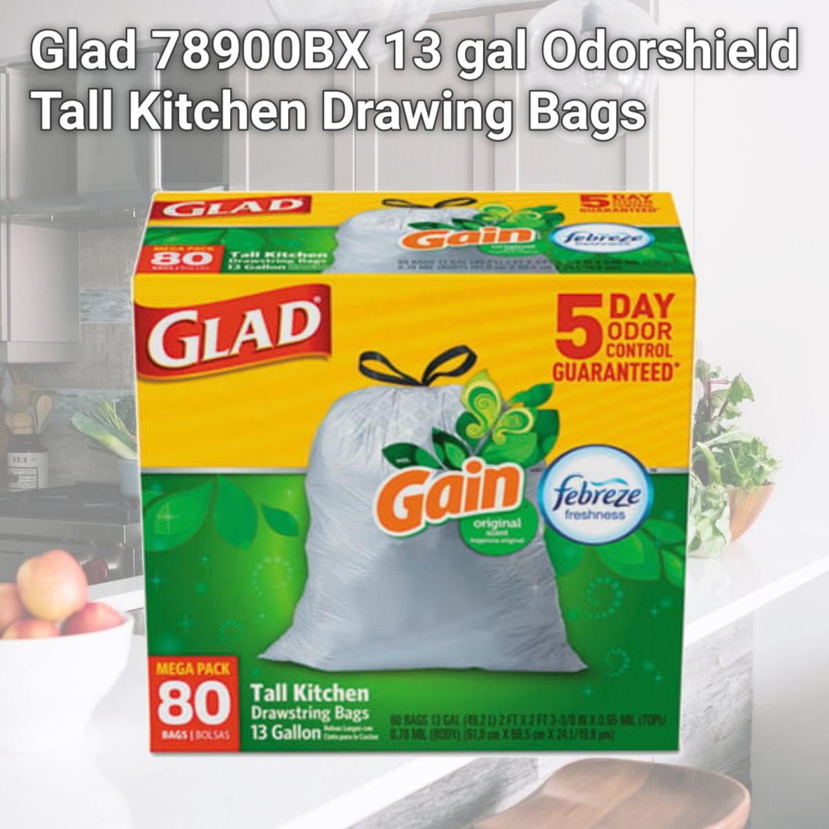 Picture of Glad 78900BX 13 gal Odorshield Tall Kitchen Drawing Bags