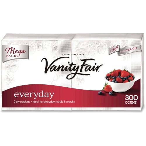 GTIN 042000355087 product image for 3550314 2 - Ply Vanity Fair Everyday Dinner Napkins - White, 300 per Pack | upcitemdb.com