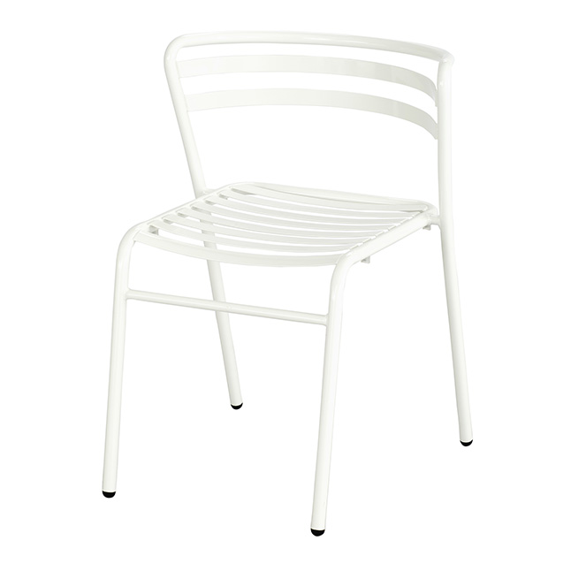 Cogo Steel Outdoor & Indoor Stack Chair, White