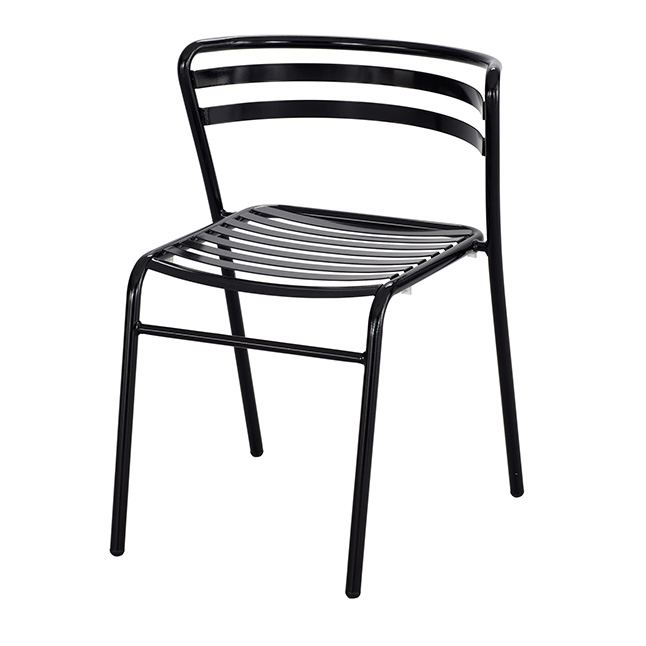 4360bl Cogo Steel Outdoor & Indoor Stack Chair, Black
