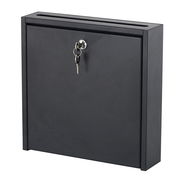 12 X 12 X 3 In. Wall-mountable Interoffice Mailbox, Black