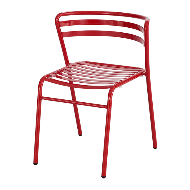 Cogo Steel Outdoor & Indoor Stack Chair, Red