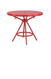 29.5 X 36 In. Cogo Steel Round Tables, Red