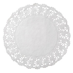 500259 14 In. Round Cake Lace Doilies, White