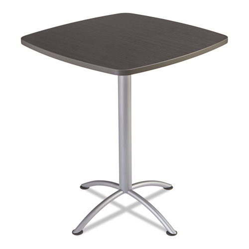 69754 42 X 36 X 36 In. Iland Table Contour Square Bistro Style - Gray, Walnut & Silver