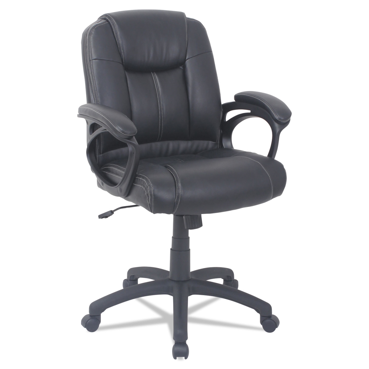 Alera Alecc4219f Leather Mid-back Chair, Black