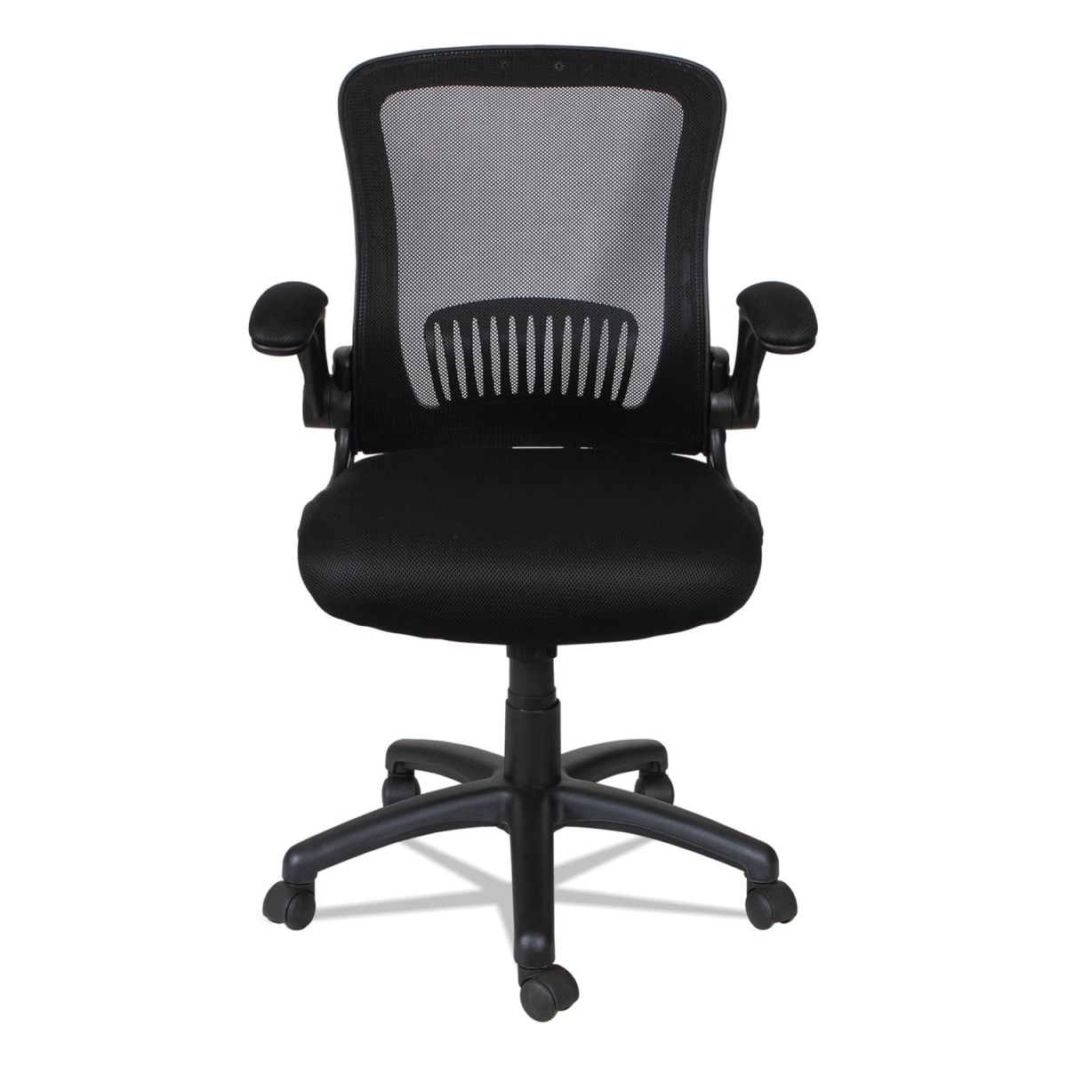 Alera Aleebe4217 Swivel & Tilt Mid-back Mesh Chair With Flip Back Arms, Black