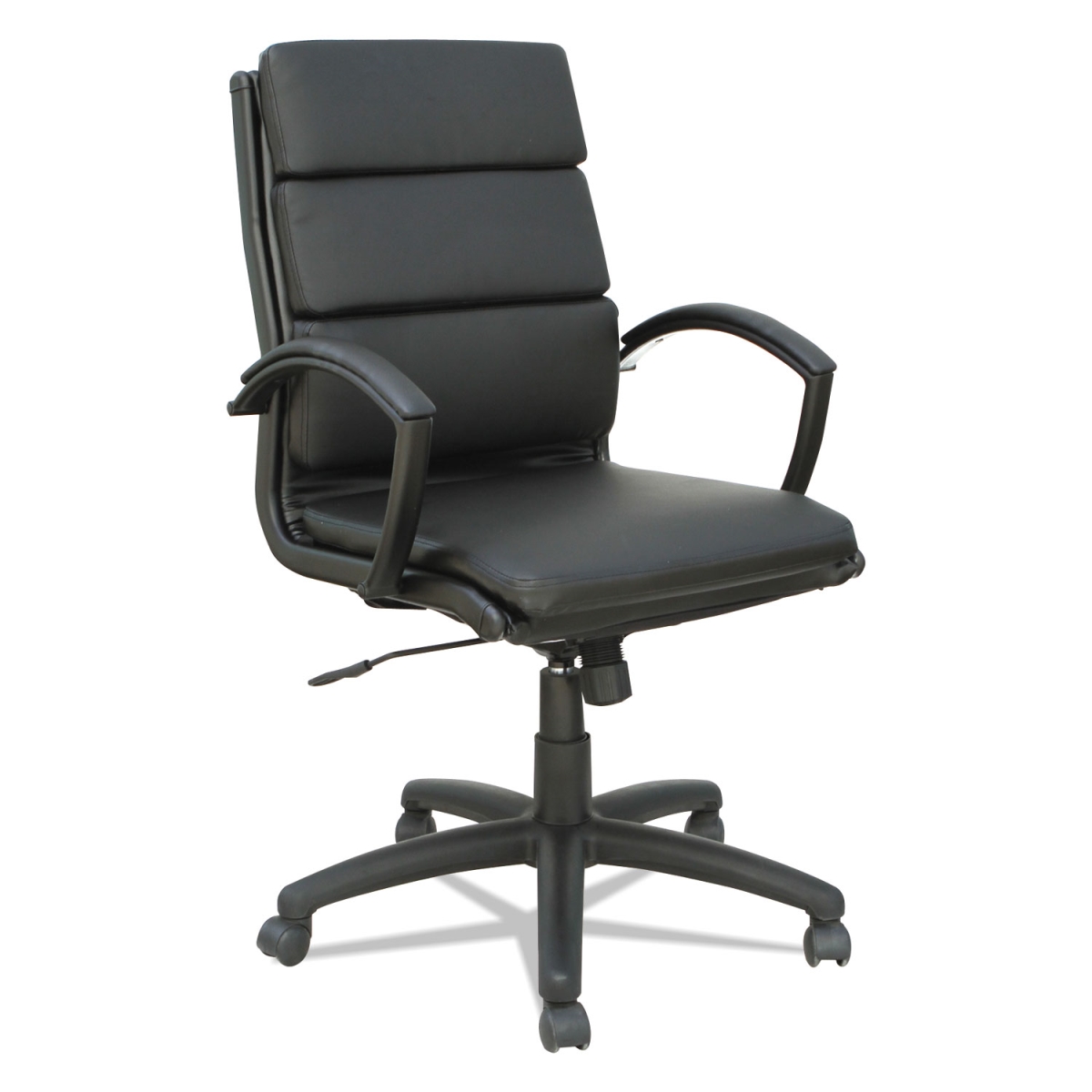 Alera Alenr42b19 Neratoli Leather Swivel & Tilt Mid-back Slim Profile Chair, Black