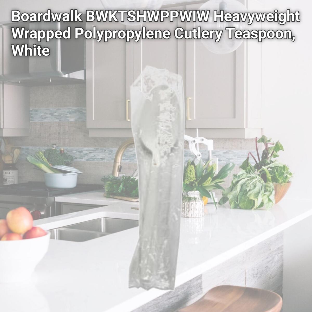 Picture of Boardwalk BWKTSHWPPWIW Heavyweight Wrapped Polypropylene Cutlery Teaspoon, White