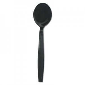 Bwksouphwppbla Heavyweight Polypropylene Cutlery, Soup Spoon, Black