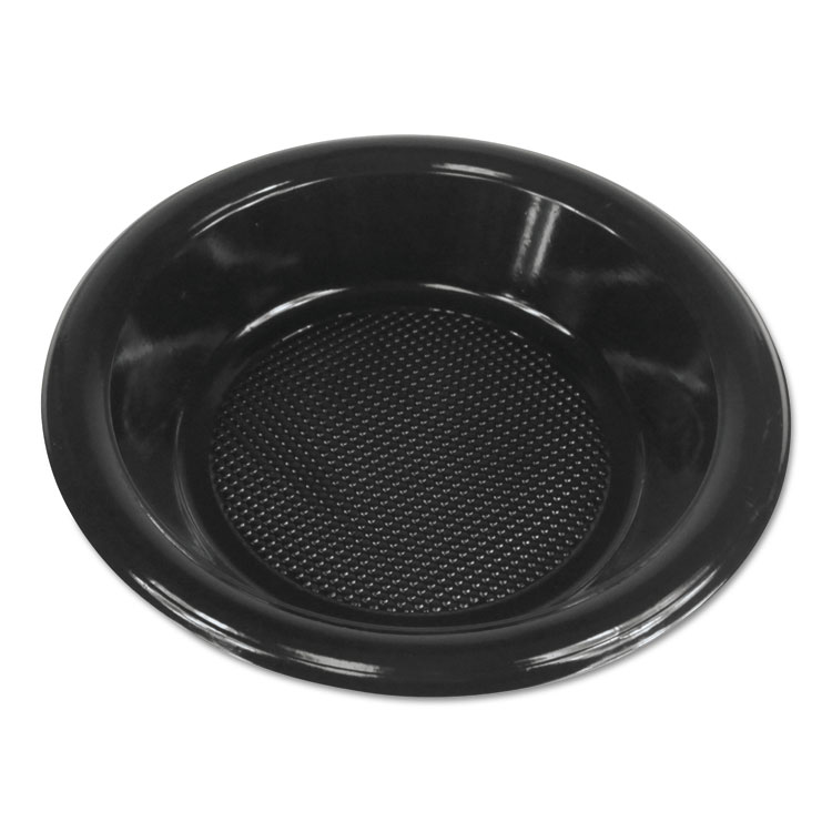 Hi-impact Plastic Dinnerware Bowl, 6.8 In. Diameter, Black