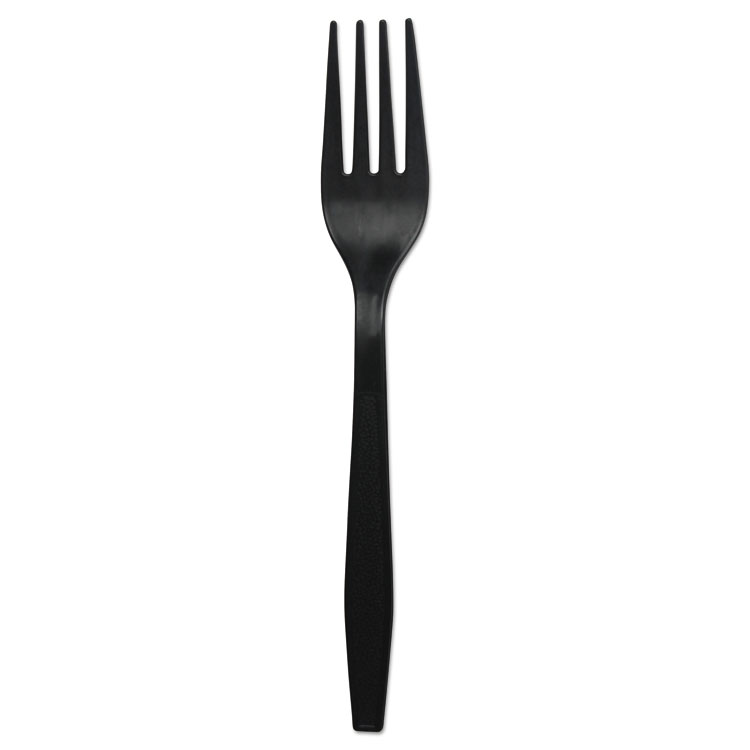 Forkhwppbla Heavyweight Polypropylene Cutlery Fork, Black