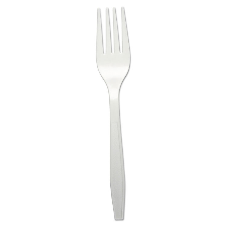 Forkhwppwh Heavyweight Polypropylene Cutlery Fork, White