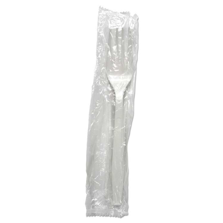 Forkhwppwiw Heavyweight Wrapped Polypropylene Cutlery Fork, White