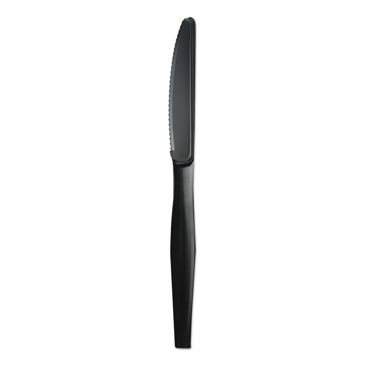 Knifehwppbla Heavyweight Polypropylene Cutlery, Knife - Black