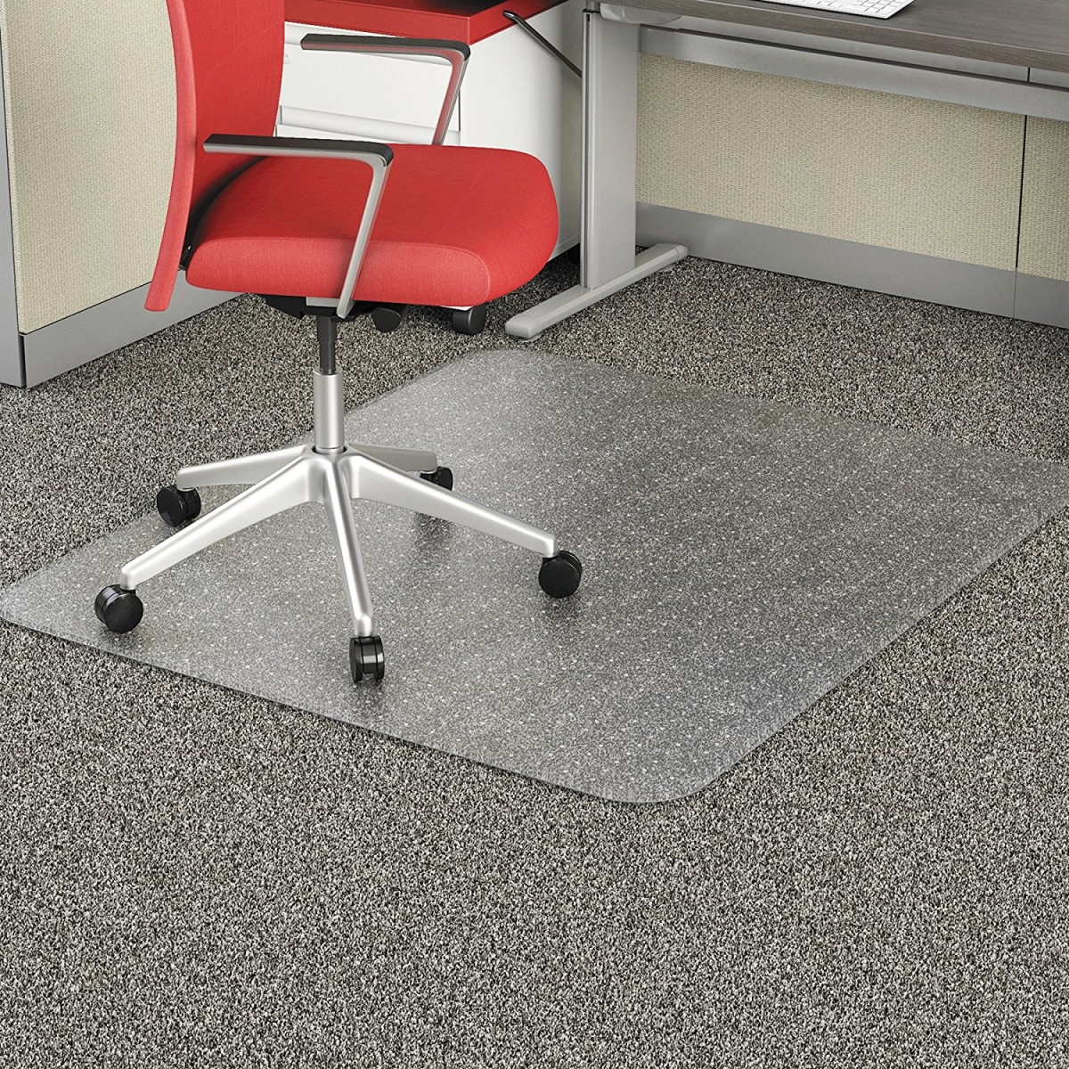 Alera Mat4660cfpr Studded Chair Mat For Flat Pile Carpet, Clear