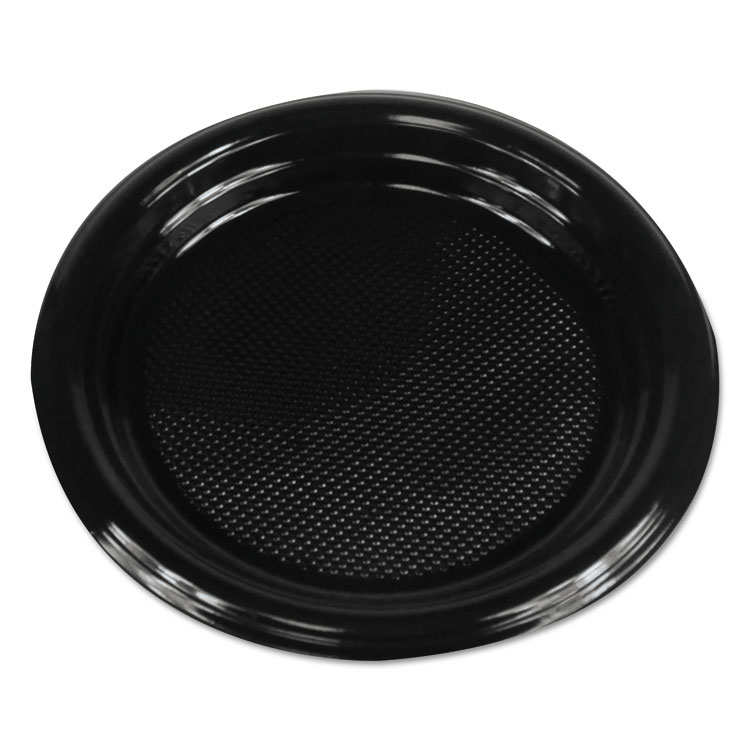 Hi-impact Plastic Dinnerware Plate - Black , 6 In.