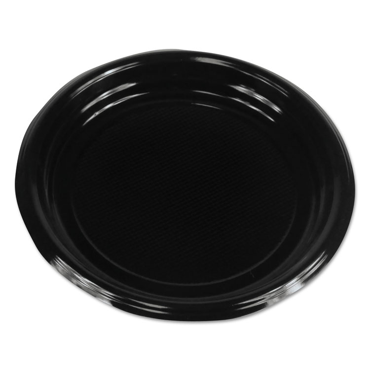 Hi-impact Plastic Dinnerware Plate - Black, 9 In.