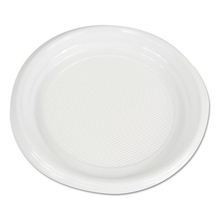 Plthips9wh Hi-impact Plastic Dinnerware Plate - White , 9 In.