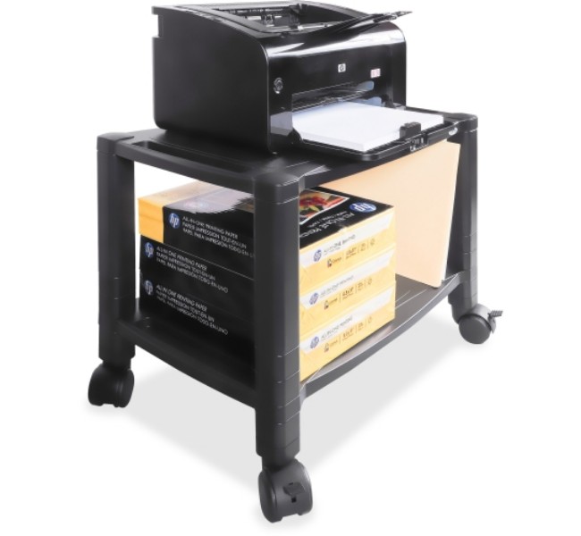 Mobile 3 Shelf Printer Fax Stand - Black