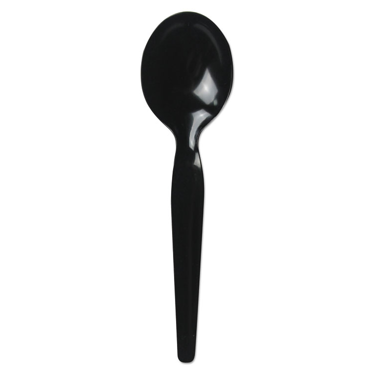 Souphwpsbla Heavyweight Polypropylene Cutlery - Soup Spoon , Black