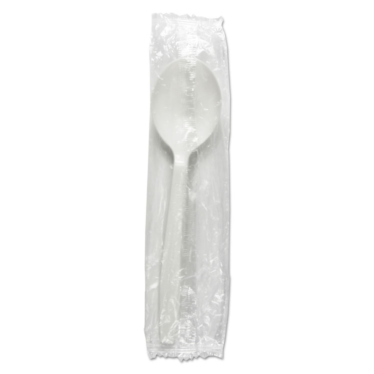 Sshwppwiw Heavyweight Wrapped Polypropylene Cutlery - Soup Spoon , White