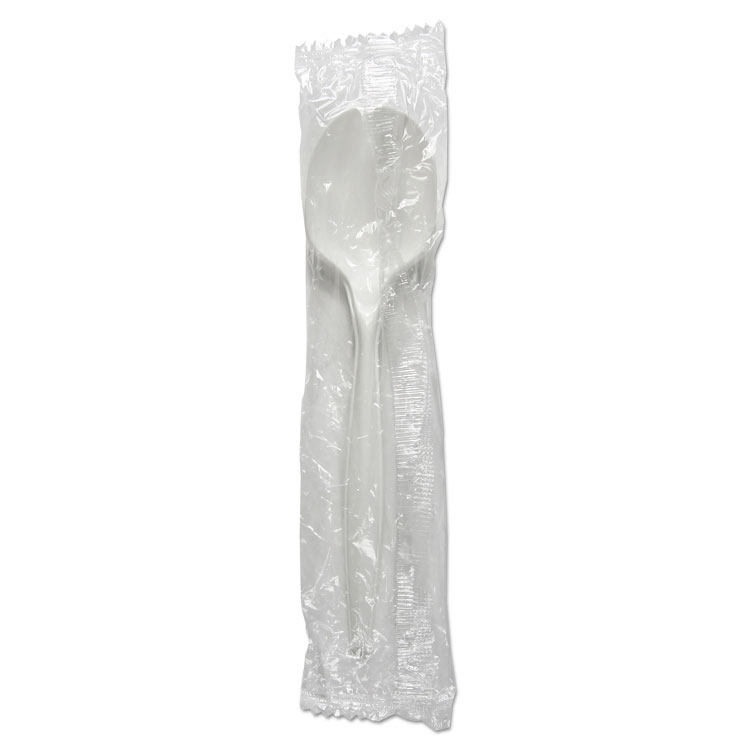 Ssmwppwiw Mediumweight Wrapped Polypropylene Cutlery - Soup Spoon , White
