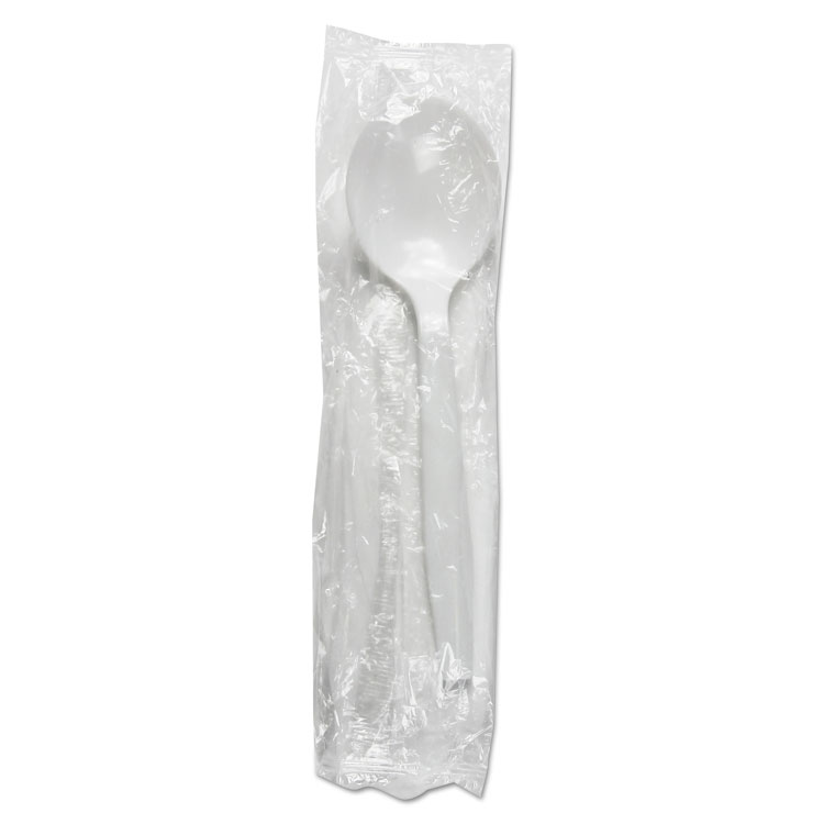 Ssmwpswiw Mediumweight Wrapped Polypropylene Cutlery - Soup Spoon , White