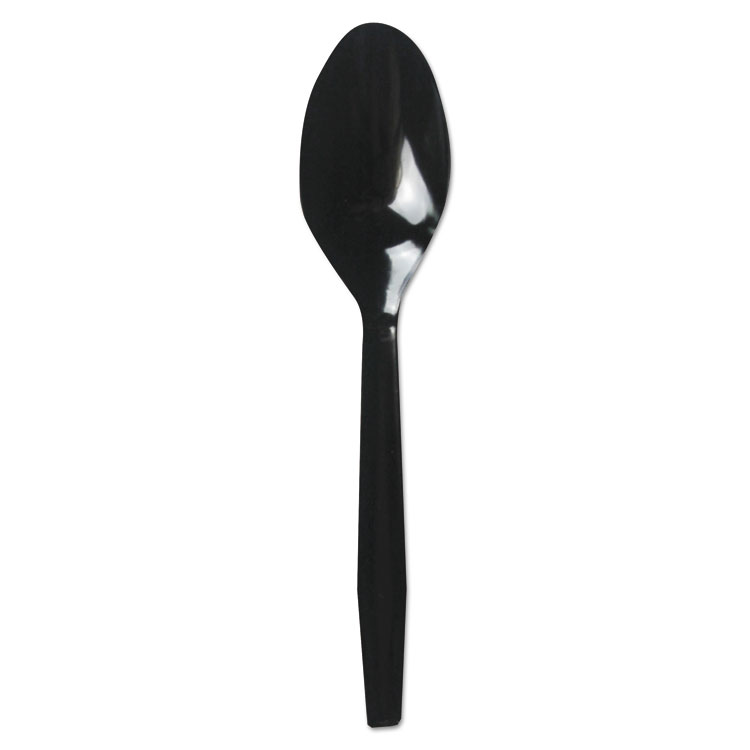 Teamwpsbla Mediumweight Polypropylene Cutlery Teaspoon - Black