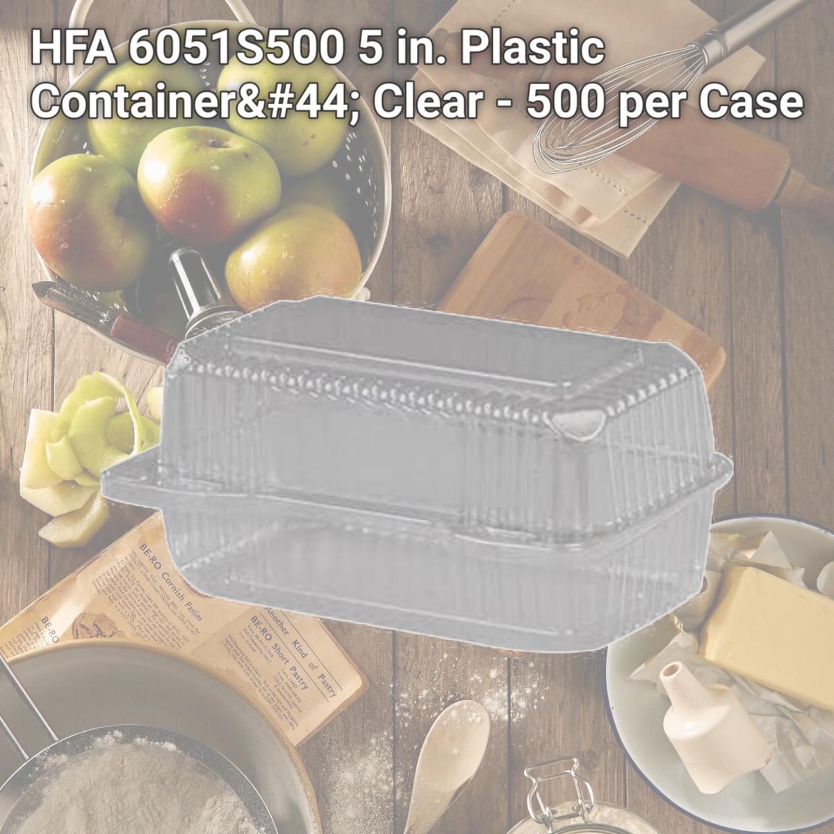 Picture of HFA 6051S500 5 in. Plastic Container, Clear - 500 per Case