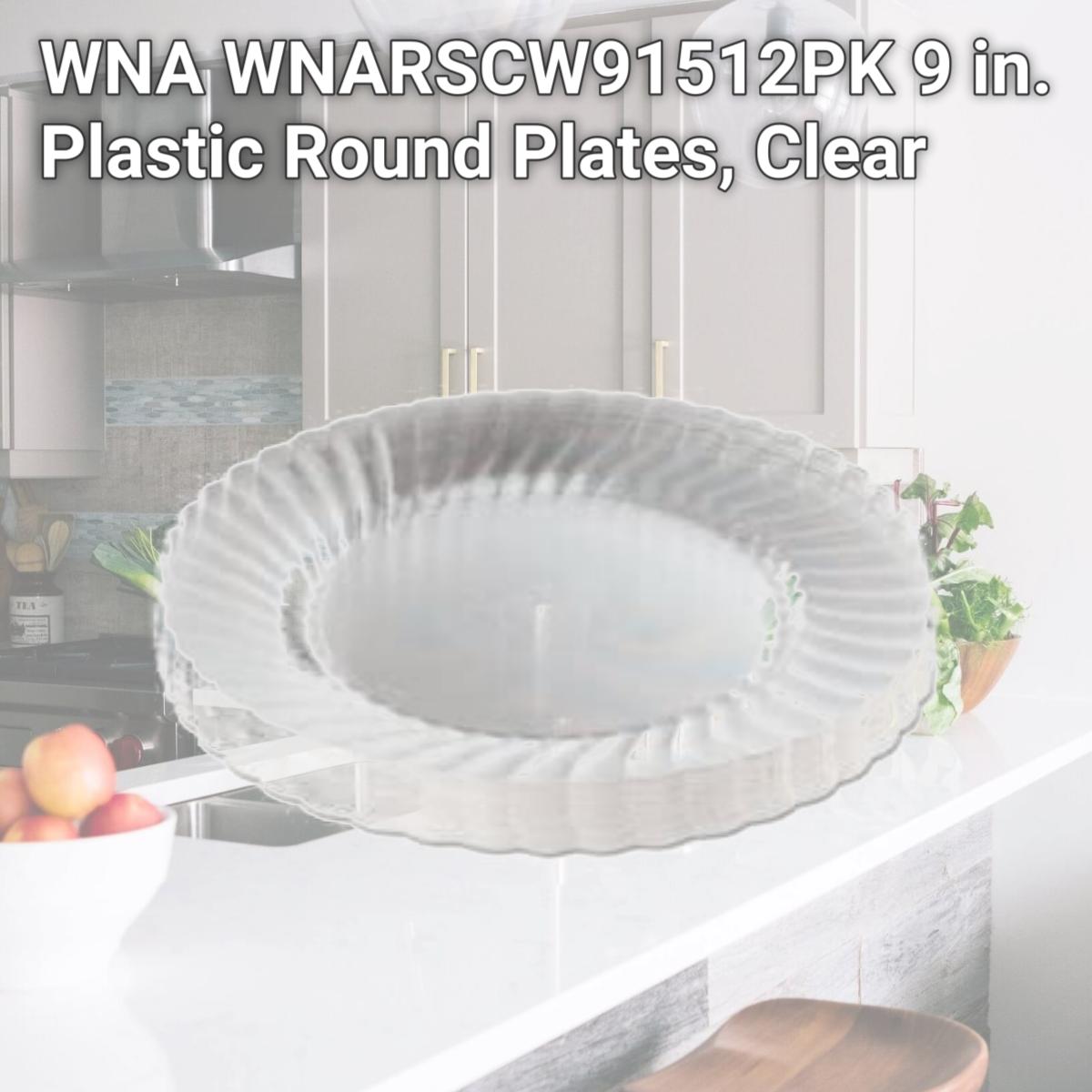 Picture of WNA WNARSCW91512PK 9 in. Plastic Round Plates, Clear