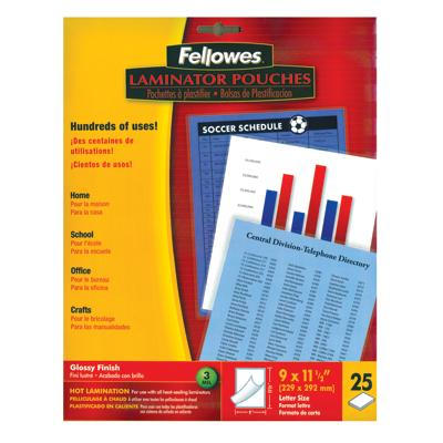 Fel5744301 3 Mil Thickness Thermal Laminating Pouches, Clear