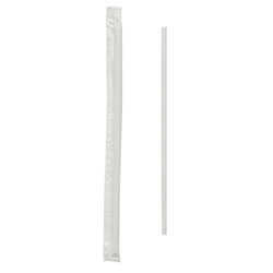 Solo. Cup 811wmx 5.75 In. Paper Wrapped Slim Milk Straw, White