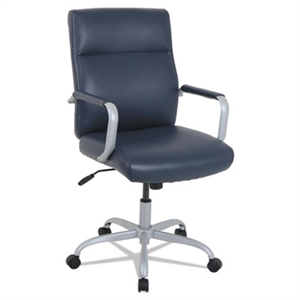 Alera Aleka24129 High-back Leather Office Chair, Grey