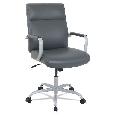 Alera Aleka24149 High-back Leather Office Chair, Grey