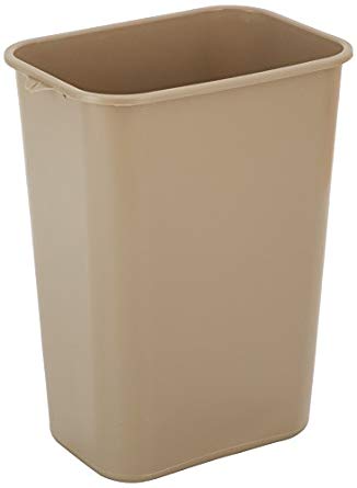 7703bei 41 Qt. Plastic Waste Basket, Beige