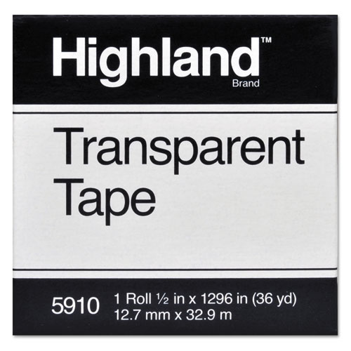 5910121296 0.5 X 1296 In. & 1 In. Core Transparent Tape, Clear