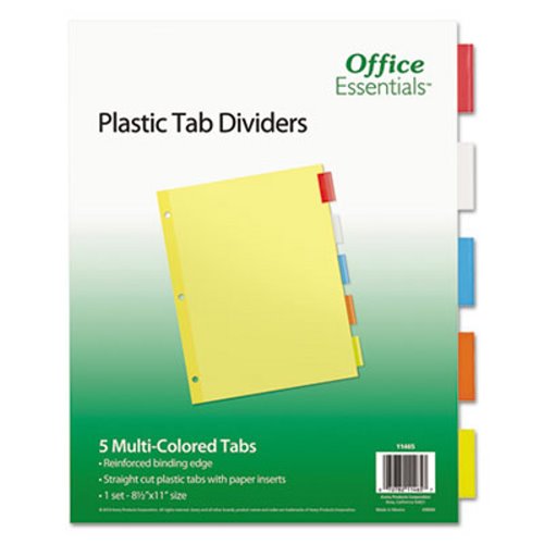 11465 11 X 8.5 In. Insertable 5-tab Index Dividers, Letter